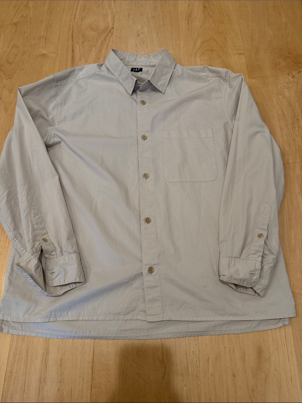 GAP Biege Long-Sleeve Button Shirt